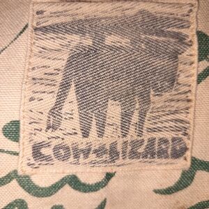 Vintage COW and LIZARD Hand Made Canvas Tote Bag, Design From Lenore Hill 1995